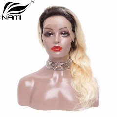 NAMI HAIR Ombre Color T1B/613 150% Density Lace Wig Brazilian Straight Virgin Human Hair